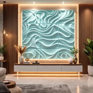 แผ่นผนัง MDF 3 มิติ HDHMR หนา 25 มม. แผ่นผนังตกแต่ง 3 มิติ แผ่นผนัง MDF 3 มิติความหนาแน่นสูงสำหรับตกแต่งบ้าน - Product Image 1