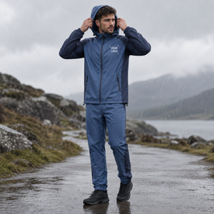 Unisex Waterproof Windproof Tracksuit Hooded Back <b>Zip</b> Pocket Solid Color Sporty Lightweight Polyester Summer Wear Custom Logo - Product Image 4