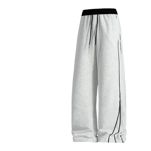 Unisex American-Style Harem Pants <b>Elastic</b> <b>Waist</b> Breathable Lightweight Casual Sports <b>Trousers</b> Loose Straight Winter/Autumn - Product Image 1