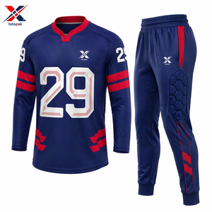 Custom OEM Unisex Ice Hockey Uniform 100% Polyester Anti-Bacterial Quick Dry Breathable Sublimated <b>Performance</b> <b>Wear</b> Front Logo - Product Image 2