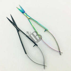 Tijeras para Cejas de Acero Inoxidable Rainbow Plasma, Punta Afilada, Hoja Recta, Herramienta de Maquillaje de Belleza, para Diestros - Product Image 5