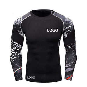 Maillots de protection anti-UV pour hommes, durables, respirants, antibactériens, à séchage rapide, manches longues, fitness, personnalisables, en polyester et élasthanne, vente en gros - Product Image 4