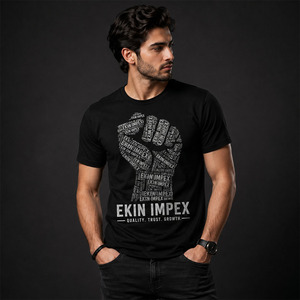 Camiseta con Estampado Gráfico Personalizado para Hombre, Camiseta de Algodón Estilo Urbano, Camiseta Negra Informal de Moda, Camiseta Extra Grande - Product Image 3