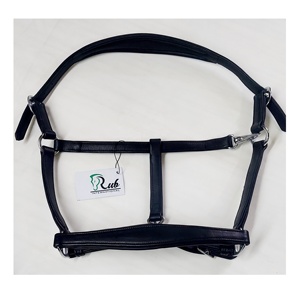 Luxueux cheval licou de haute qualité en cuir de Nylon entièrement souple avec chaîne en cristal clair raccords en laiton Design de luxe à la mode - Product Image 1