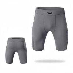 Pantalones cortos de compresión personalizados al por mayor para hombre, tela elástica para gimnasio y fitness, transpirable y que absorbe la humedad, ropa deportiva para correr y entrenar. - Product Image 1