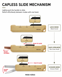 GANRAKU KOKUYO HAKO-AKE Tijeras de Titanio de Doble Uso, Herramienta Multiusos Japonesa Premium para Abrir Cajas, para Almacén, Oficina y Uso Diario - Product Image 6