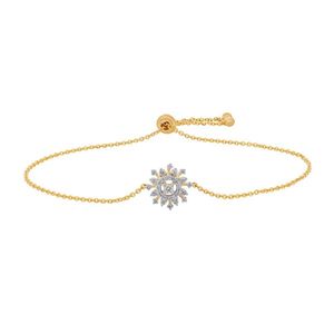 Elegante y lujosa pulsera de diamantes de primera calidad, 1.03 quilates, corte redondo, cadena de oro amarillo, joyería clásica para mujer - Product Image 3