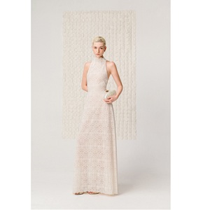 ชุดเดรสผู้หญิงรักษ์โลก สไตล์ลำลองสำหรับฤดูร้อน LUNARA CUTWORK COUTURE ดีไซน์หรูหรา คอสูง แบรนด์ส่วนตัว สำหรับฤดูใบไม้ผลิ/ฤดูร้อน - Product Image 3