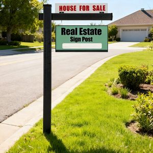 Panneau de jardin en vinyle UPVC de 1,80 m pour agent immobilier – Panneau de pelouse haut de gamme pour publicité extérieure professionnelle - Product Image 1