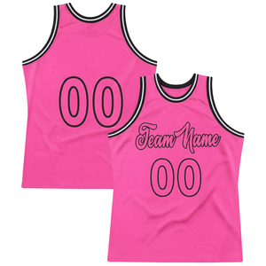 Maillot de basket rétro rose personnalisé avec nom et numéro, débardeur réversible pour hommes et enfants, 100% polyester TriPro - Product Image 1