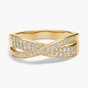 Anillo de Oro Amarillo de 14K con Diamante Cultivado en Laboratorio en Forma de Infinito - Product Image 1