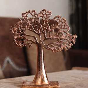 Escultura de Árbol de Aluminio Jaffs Exports con Patrón de Follaje, Figura Artística Hecha a Mano y Ecológica para Decoración de Mesa de Salón - Product Image 2