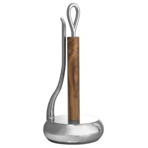 Support de rouleau d'essuie-tout blanc avec base lestée antidérapante pour comptoir de cuisine et table à manger, distributeur de rouleaux de cuisine en fer - Product Image 5