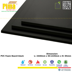 <b>PVC</b>-WPC Foam Board <b>Sheet</b> 5mm Thickness 0.6 G/cm3 Density Black Color Recyclable <b>Plastic</b> Interior Design Advertising Pima Brand - Product Image 3