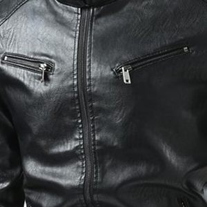 Genuine <b>Sheepskin</b> Bomber Leather <b>Jacket</b> Men Motorcycle Leather <b>Jackets</b> Black Color Men's Leather <b>Jacket</b> For Men - Product Image 3