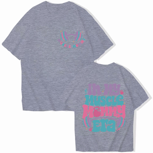 Camiseta Rosa para Mujer, Estilo Muscle Mommy, Corte Holgado, Cuello Redondo, Manga Corta, Informal, Estampado Digital, Algodón, Primavera Verano - Product Image 6