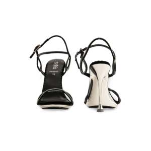 FN5942รองเท้าแตะเจ้าสาวแบนแฟนซีสีดำ - Product Image 2