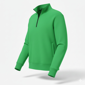 Nouveautés 2026 – Sweat-shirt polaire imprimé pour homme, col montant, demi-zip, 100 % coton, teint uni, collection hiver, OEM - Product Image 3