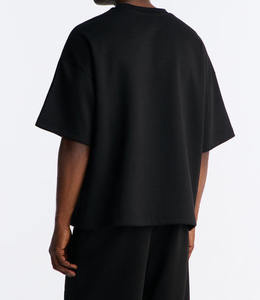 T-shirt Homme Oversize à Épaules Tombantes, Col Rond, Design Numérique Minimaliste en Relief, 100% Coton, Style Streetwear – Fournisseur OEM ODM en Gros - Product Image 3