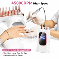 Machine à ongles électrique professionnelle de luxe 45000 tr/min, lime à ongles portable pour salon, logo personnalisé, OEM, ODM, vente en gros