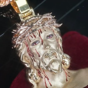 Colgante de Jesús Cristo Chapado en Plata 925 con Corona de Espinas, Joyería Religiosa Cristiana para Ocasiones Religiosas, Colgante Hip Hop - Product Image 4