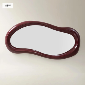 Miroir mural artisanal en laque, forme élégante, cadre décoratif brillant pour chambre moderne, salon, décoration intérieure. - Product Image 5