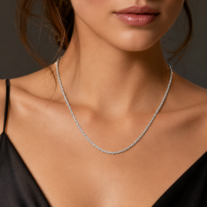 Platinum Plated Link <b>Chain</b> Necklace Twisted <b>Rope</b> High Polish Trendy Women's Jewelry Daily Wear Party Gift Wedding - Product Image 5