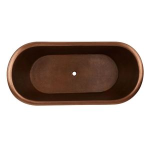 Bañera ovalada hecha a mano más vendida, bañera tradicional de cobre oscuro, bañera de baño personalizada, bañera de hidromasaje con el mejor acabado - Product Image 4