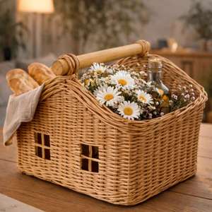 Panier de rangement multifonctionnel en rotin avec poignée, mignon et durable, idéal pour la décoration de la chambre d'enfant - Vente chaude, prix direct usine - Product Image 5