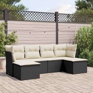 Conjunto de Sofás Modulares Grandes de Ratán PE Negro para Jardín, Elegante Colección de Muebles para Exteriores - Product Image 1
