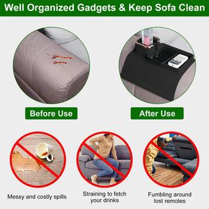 Vassoio Antiscivolo in Silicone per Bracciolo del Divano, Portabicchieri e Portabottiglie, Organizer per Snack in Auto, per Telecomandi, Tazze di Caffè e Bottiglie di Birra - Product Image 5