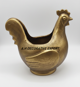 Seau à glace en aluminium en forme de poule, poli, pour refroidisseur à vin, bac à boissons festif, style campagnard, élégant, idéal pour offrir - Product Image 1