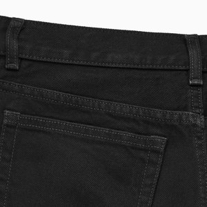 Jean en denim délavé à l'acide pour homme, coupe large décontractée, 100 % coton léger, avec bouton métallique personnalisé fabriqué par le fabricant - Product Image 5