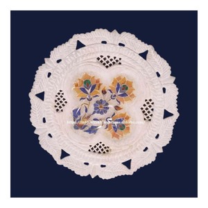 Belle incrustation et sculpture Design plaque d'incrustation de marbre blanc pour Noël Halloween Thanksgiving cadeaux de bienvenue élégants - Product Image 1