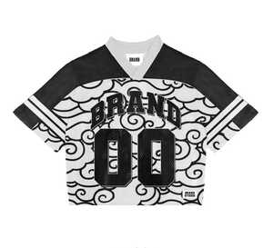 Custom Streetwear Trendy Printed Breathable Football Shirt Design Logo Mesh Cropped Boxy Fit 100% Polyester Jerseys - Product Image 5