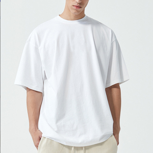 Men's Oversized <b>White</b> Short Sleeve O-Neck T-Shirt 100% Cotton Jersey Casual Fit Solid Color Blank Streetwear <b>Tee</b> <b>plain</b> t-shirts - Product Image 1
