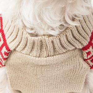 Butterscotch <b>Box</b> Weaved Heavy Cable Knitted Designer Dog Sweater with Turtle Neck Premium Pet <b>Clothes</b> - Product Image 3