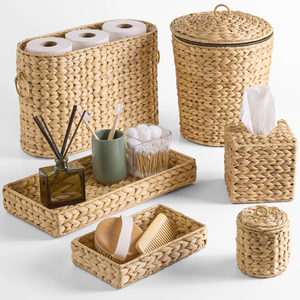 Earth-friendly Water Hyacinth Set 6-Piece Storage Baskets for <b>Bathroom</b> & Laundry Organizing Handwoven by Vietnamese - Product Image 3
