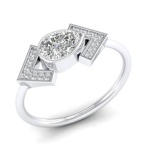 Anillos de compromiso REYES de diseño de lujo en oro sólido de 14K con diamantes cultivados en laboratorio para mujer, anillos de promesa de boda solitarios, joyería fina. - Product Image 2