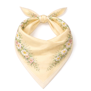 Pañuelo triangular de algodón y seda, accesorio ligero para el cuello, estampado paisley, color liso, para el verano, informal, moda. - Product Image 1