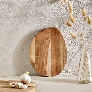 Tabla de cortar de madera resistente para la preparación de alimentos en la cocina, superficie de corte de madera natural gruesa para verduras - Product Image 3