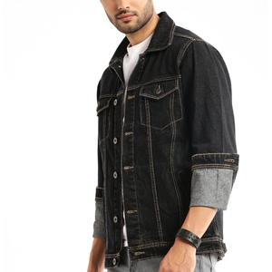 Fashionable Breathable High Quality Solid Color Jeans <b>Denim</b> <b>Jacket</b> for <b>Men's</b> Fashion <b>Men</b> <b>Denim</b> <b>Jackets</b> - Product Image 2