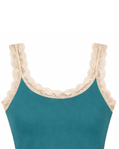 Camisola sin mangas para mujer con ribete de encaje, ajuste ceñido, mezcla de algodón, estilo casual de verano, personalizada OEM, venta al por mayor a granel - Product Image 4