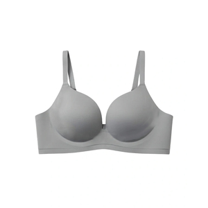 Sujetador Push-Up sin Costuras con Aros para Mujer, Color Sólido Básico, Tirantes Fijos, Espalda en Y, Todas las Temporadas, Lavable a Máquina, Tejido de Punto - Product Image 1