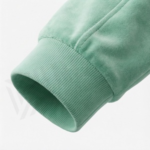 Unisex Mint Green <b>Velour</b> <b>Tracksuit</b> Full Zip Hooded Sweatshirt With Side Pockets Casual Autumn Wear Regular Fit Adult Size - Product Image 6