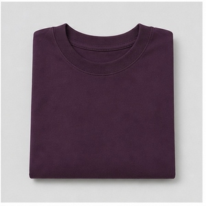 Wholesale Premium Aubergine <b>Purple</b> <b>T</b> <b>Shirt</b> Loose Fit Boxy Style Plain Short Sleeve Casual Fashion Apparel OEM ODM Custom <b>T</b> <b>Shirt</b> - Product Image 5