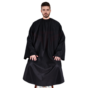 Capa de Peluquería Portátil Ecológica de Algodón/Nylon Negra, Resistente al Agua, para Corte de Cabello, Salón de Belleza, 119cm X 110cm - Product Image 2