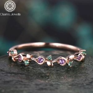 Bague de fiançailles en moissanite argentée et dorée pour femme Charm Jewells, certifiée IGI, sertissage classique à griffes, pavé de pierres précieuses 3g - Product Image 6
