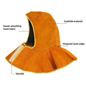Housse de protection en cuir sur mesure pour casque de soudage, écologique, coupe ample, respirante, couvrant le cou et les épaules, prix abordables pour la vente en ligne - Product Image 4