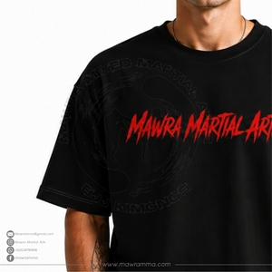 เสื้อยืดแขนสั้นสีดำสำหรับผู้ชาย Mawra ทรงปกติ ผ้าคอตตอนเจอร์ซีย์ พิมพ์ลายด้านหน้า พิมพ์โลโก้ด้วยเทคนิค DTG ดีไซน์สตรีทแวร์ สำหรับทุกเพศ - Product Image 3